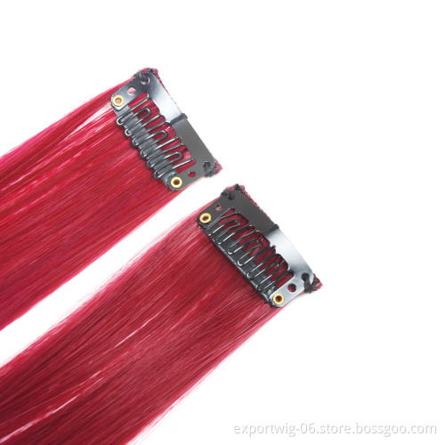 Synthetic Ombre Straight Hair Extensions For Women Girl With Clip Hair One Piece Clip In Hair Extensions